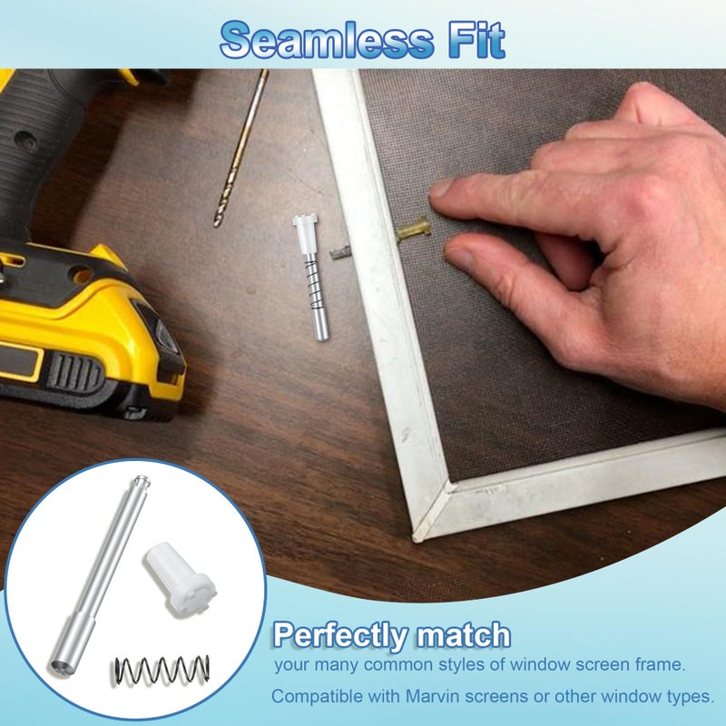 Ceoighe 50 Pack Window Screen Plunger Latches with Caps, 5/32"" X 1-1/2"", Aluminum Window Screen Plunger Pins, Secure Screens in Place (White) - Image 4